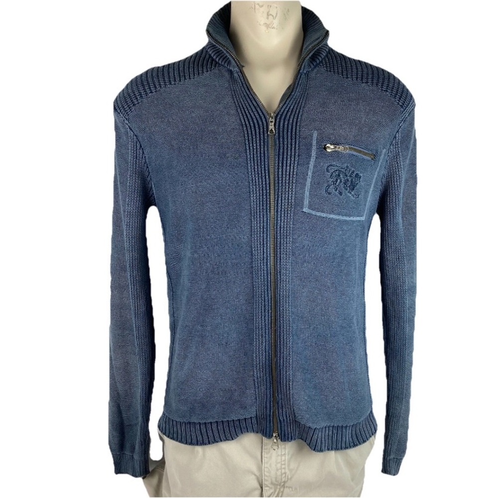 Parasuco Men's Zip-Up Sweater Jacket in Blue